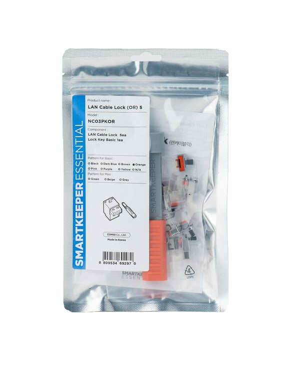 Smartkeeper NC03PKOR bloker portów Blokada portu + klucz RJ-45 Pomarańczowy 1 szt.