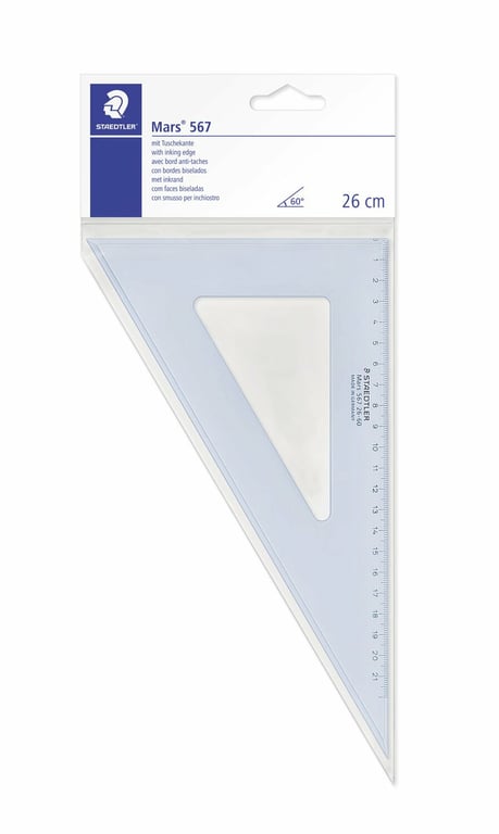 Staedtler Mars 567 Linijka biurkowa 260 mm Plastik Niebieski, Przezroczysty 1 szt.