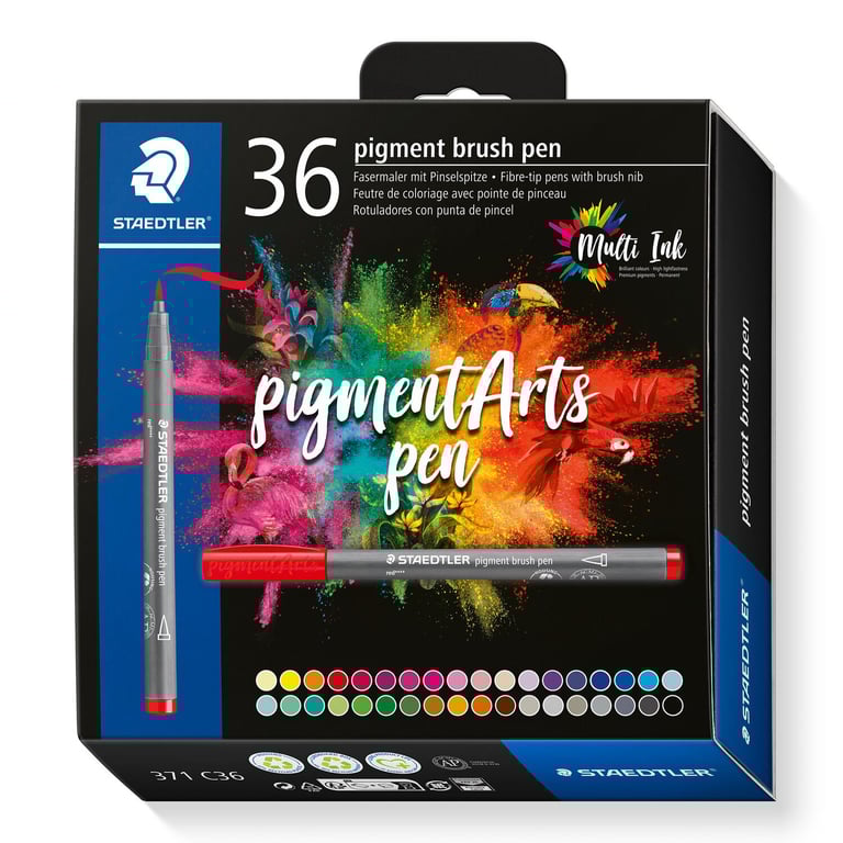 Staedtler Pigment Arts Brush Pen mazak Wielobarwny 36 szt.