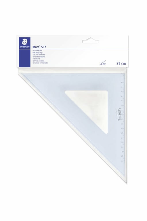 Staedtler Mars 567 Linijka biurkowa 310 mm Plastik Niebieski, Przezroczysty 1 szt.
