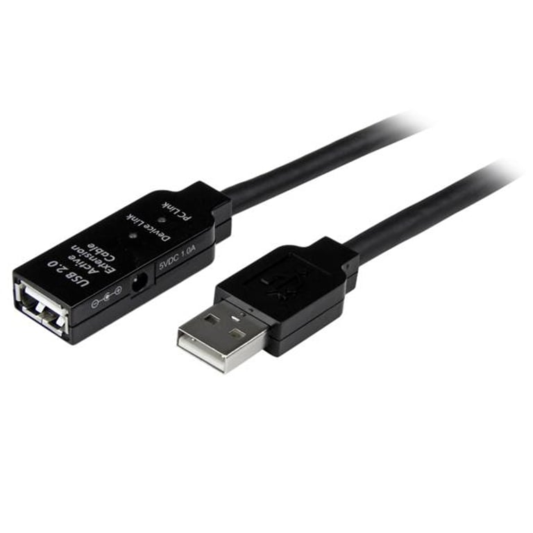 StarTech USB2AAEXT5M kabel USB 5 m USB 2.0 USB A Czarny
