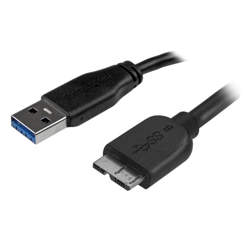 StarTech USB3AUB50CMS kabel USB 0,5 m USB 3.2 Gen 1 (3.1 Gen 1) USB A Micro-USB B Czarny