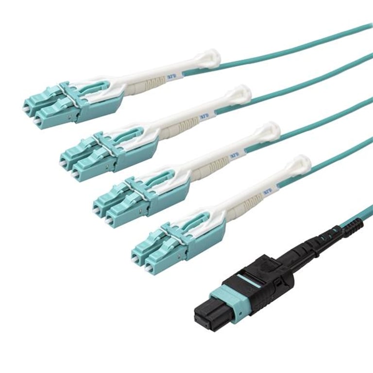 StarTech MPO8LCPL10M kabel optyczny 10 m MPO/MTP 8x LC OM3 Kolor Aqua