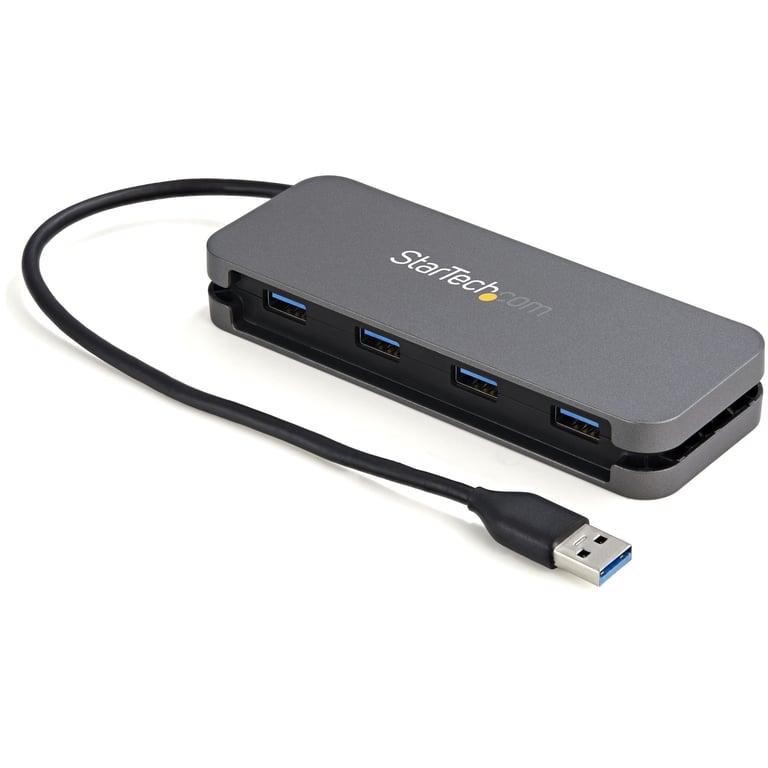 StarTech HB30AM4AB huby i koncentratory USB 3.2 Gen 1 (3.1 Gen 1) Type-A 5000 Mbit/s Czarny, Szary