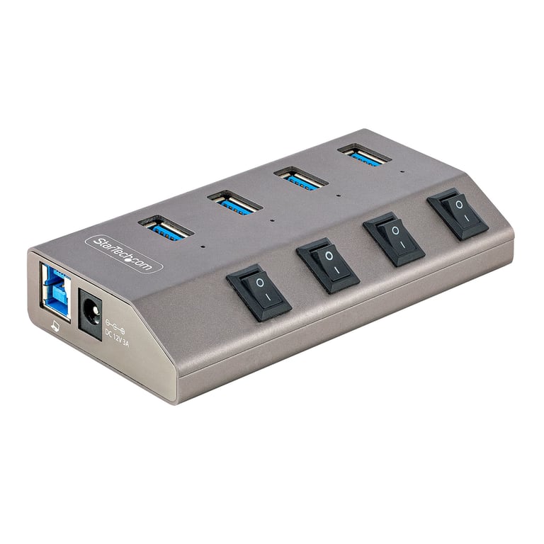 StarTech 5G4AIBS-USB-HUB-EU huby i koncentratory USB 3.2 Gen 1 (3.1 Gen 1) Type-B 5000 Mbit/s Szary