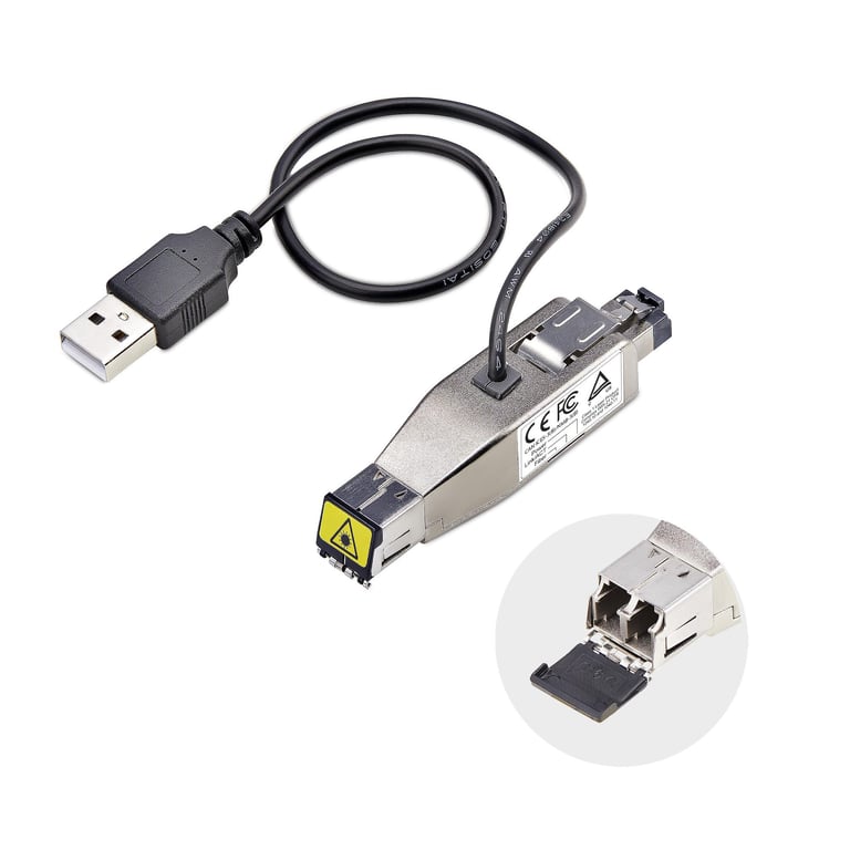 StarTech D01ML55U-FIBER-MEDIA konwerter sieciowy 1000 Mbit/s 1310 nm Multifunkcyjny, Pojedynczy Czarny, Srebrny