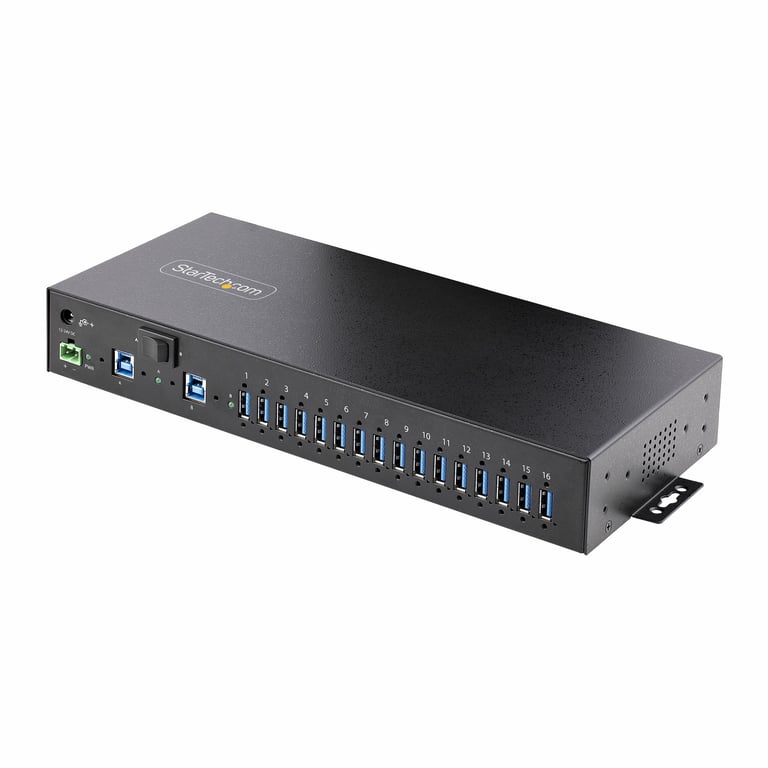StarTech S5G16AINDS-USB-A-HUB huby i koncentratory 2 x USB 3.2 Gen 1 (3.1 Gen 1) Type-B 5000 Mbit/s Czarny