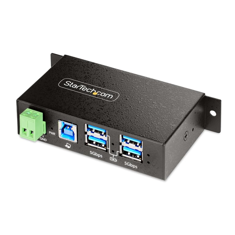 StarTech 5G4AINDRM-USB-A-HUB huby i koncentratory USB 3.2 Gen 1 (3.1 Gen 1) Type-B 5000 Mbit/s Czarny