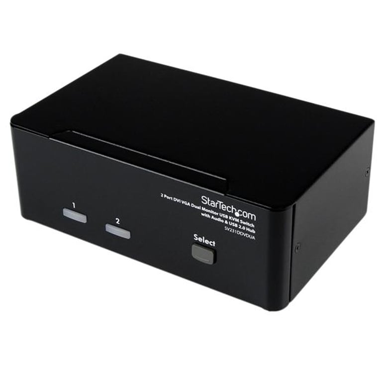 StarTech SV231DDVDUA przełącznik KVM Czarny SV231DDVDUA