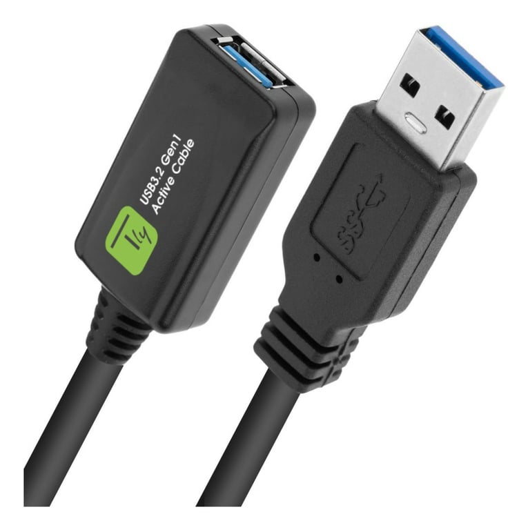 Techly ICUR3050G kabel USB USB 3.2 Gen 1 (3.1 Gen 1) 5 m USB A Czarny
