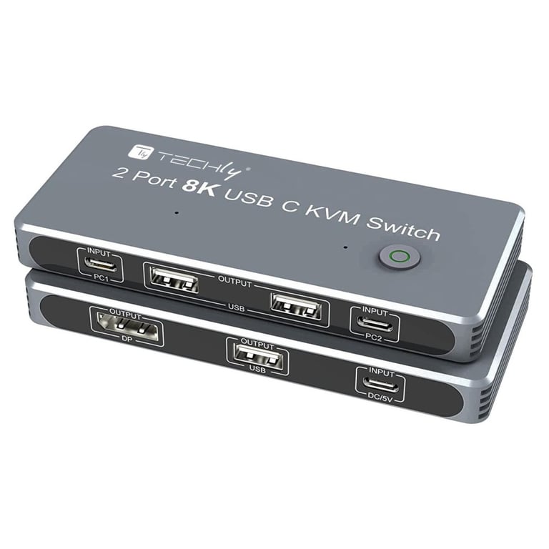 Techly IDATA KVM-DPC8K przełącznik KVM Szary