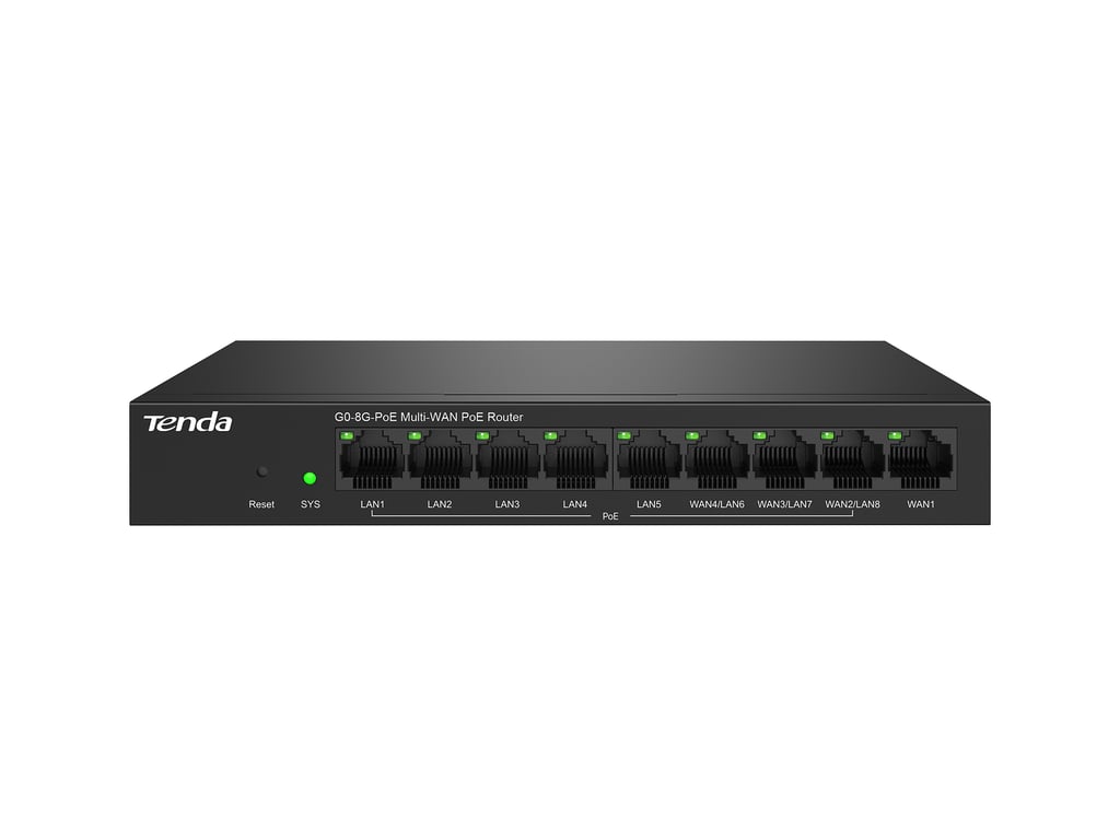 Tenda G0-8G-PoE ruter Gigabit Ethernet Czarny G0-8G-POE