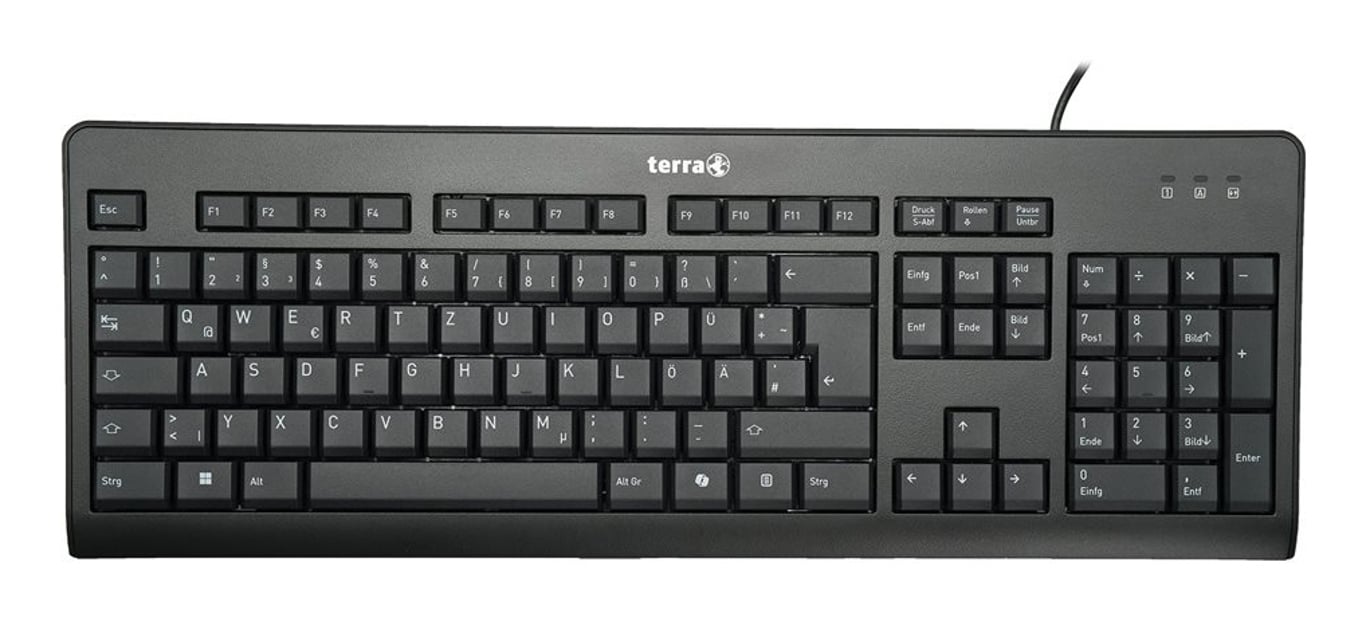 TERRA 1500 klawiatura Biuro USB QWERTZ Niemiecki Czarny