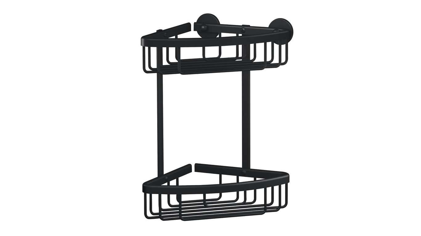 TESA ALUXX BLACK Aluminium Do zawieszenia na ścianę Półka prysznicowa