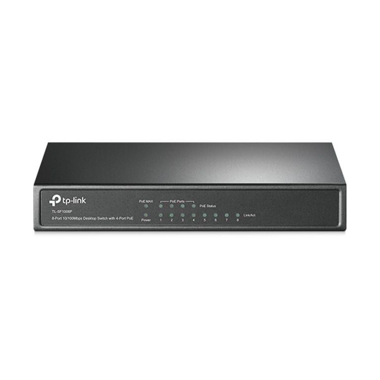 TP-Link TL-SF1008P Nie zarządzany Fast Ethernet (10/100) Obsługa PoE Czarny