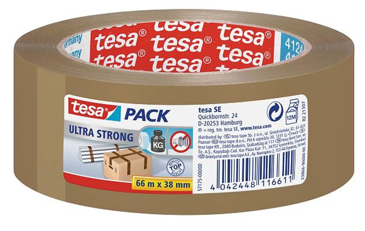 TESA 57175-00000-02 srebrna taśma klejąca Nadaje się do użytku w pomieszczeniach 66 m PCW Brązowy/zielony