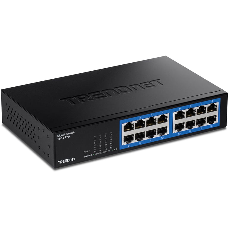 Trendnet TEG-S17D łącza sieciowe Gigabit Ethernet (10/100/1000) Czarny