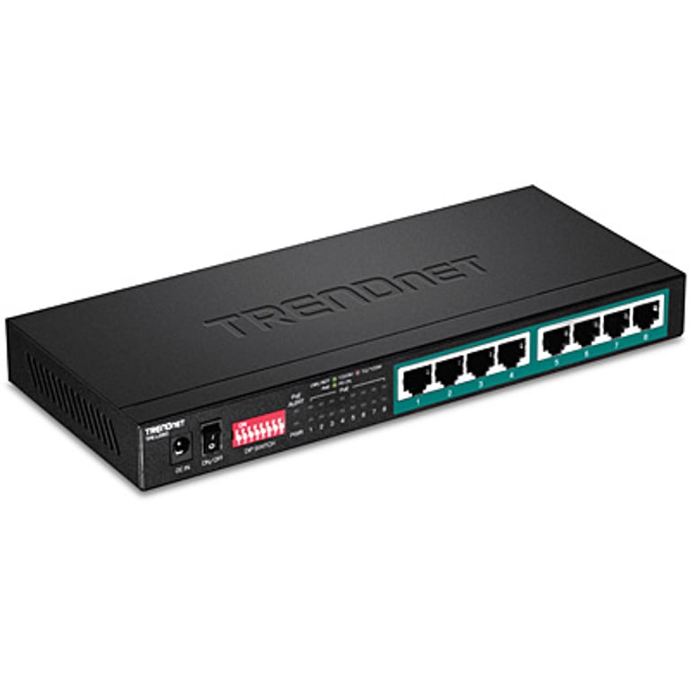 Trendnet TPE-LG80 łącza sieciowe Nie zarządzany Gigabit Ethernet (10/100/1000) Obsługa PoE Czarny