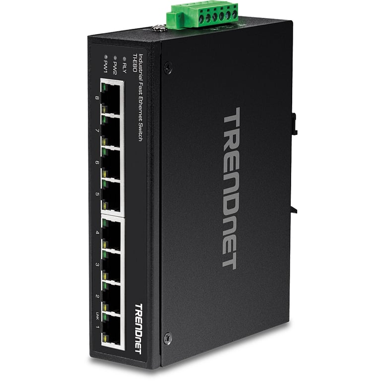 Trendnet TI-E80 łącza sieciowe Nie zarządzany Fast Ethernet (10/100) Czarny
