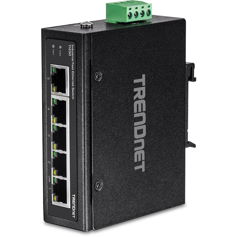 Trendnet TI-E50 łącza sieciowe Nie zarządzany Fast Ethernet (10/100) Czarny