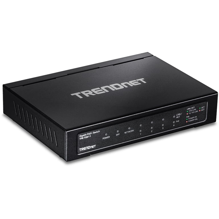 Trendnet TPE-TG611 łącza sieciowe Gigabit Ethernet (10/100/1000) Obsługa PoE Czarny