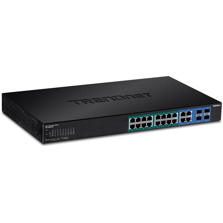 Trendnet TPE-1620WSF łącza sieciowe Zarządzany L2/L3 Gigabit Ethernet (10/100/1000) Obsługa PoE 1U Czarny