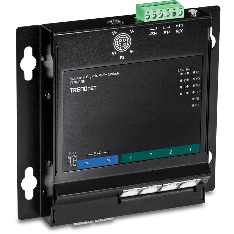 Trendnet TI-PG62F łącza sieciowe Gigabit Ethernet (10/100/1000) Obsługa PoE Czarny