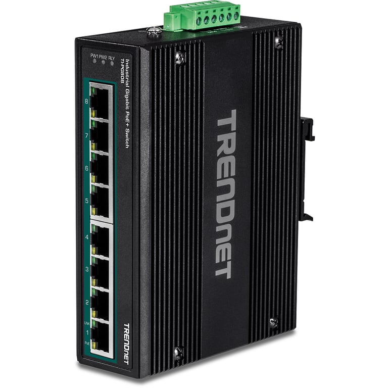 Trendnet TI-PG80B łącza sieciowe Gigabit Ethernet (10/100/1000) Obsługa PoE Czarny