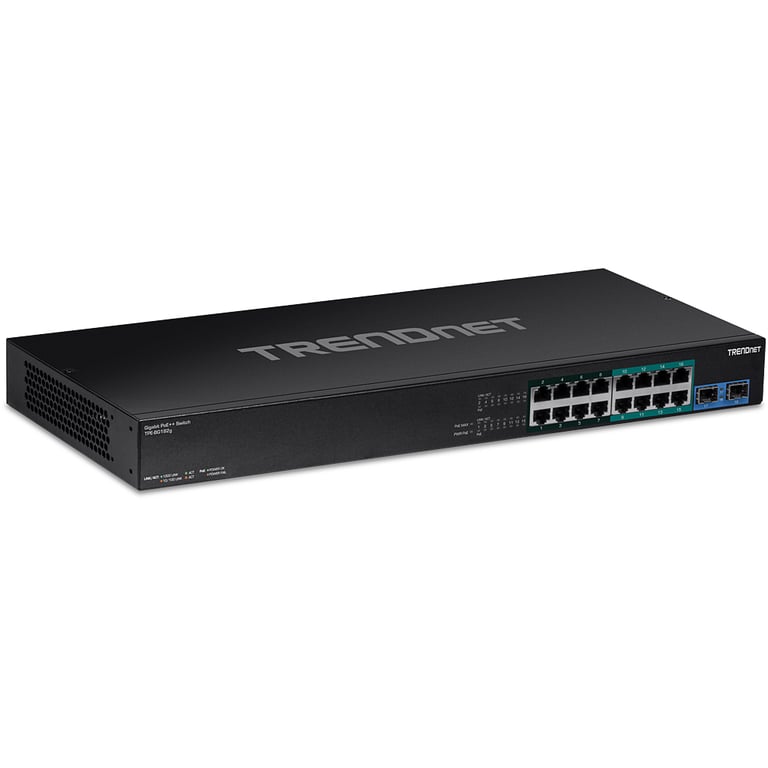 Trendnet TPE-BG182G łącza sieciowe Nie zarządzany Gigabit Ethernet (10/100/1000) Obsługa PoE 1U Czarny