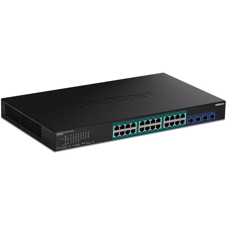 Trendnet TPE-30284 łącza sieciowe Zarządzany L2/L4 Gigabit Ethernet (10/100/1000) Obsługa PoE 1U Czarny