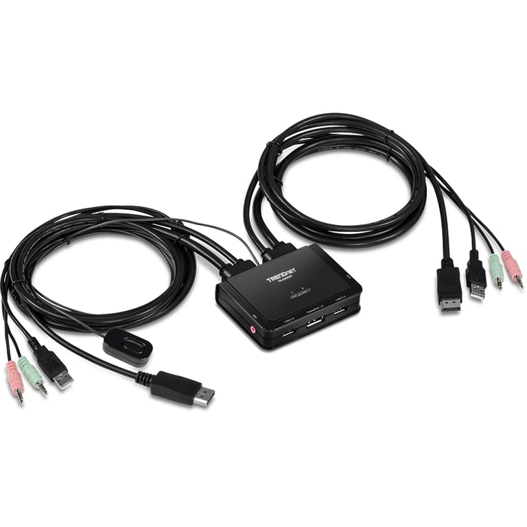 Trendnet TK-220DPI przełącznik KVM Czarny