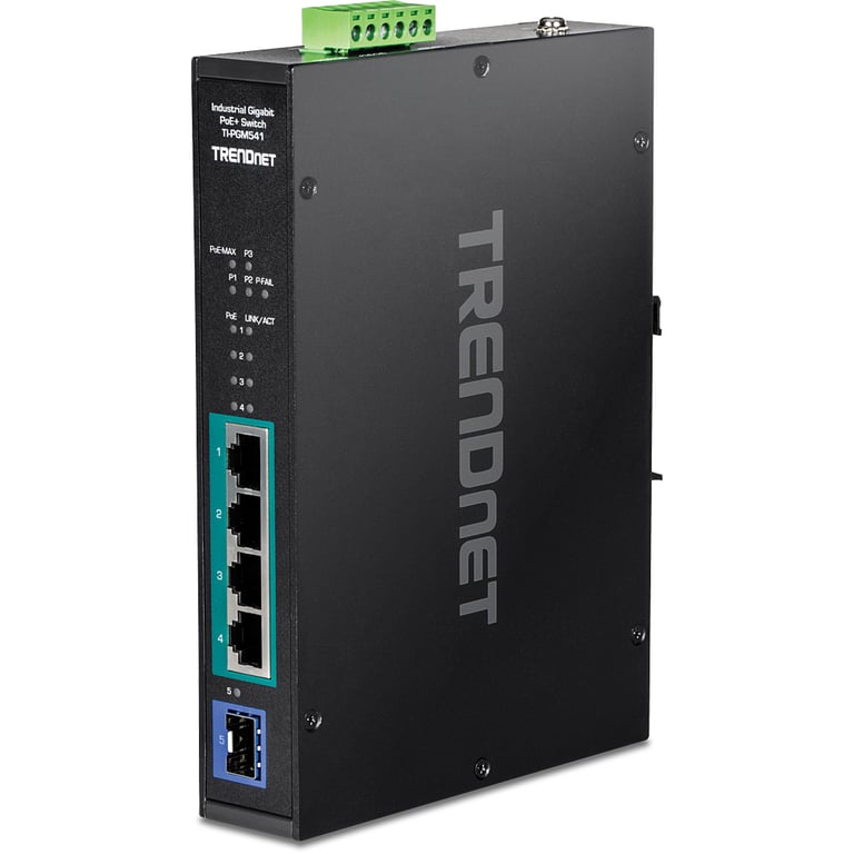 Trendnet TI-PGM541 łącza sieciowe Gigabit Ethernet (10/100/1000) Czarny