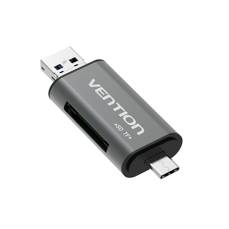 Vention CCJH0 czytnik kart USB Type-A/USB Type-C/Micro-USB Szary