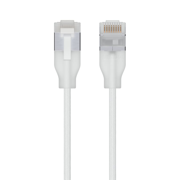 Ubiquiti UACC-Cable-Patch-EL-C6A-0.3M-W kabel sieciowy Półprzezroczysty, Biały 0,3 m Cat6a