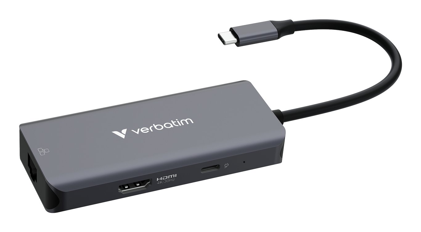 Verbatim 32157 huby i koncentratory USB 3.2 Gen 1 (3.1 Gen 1) Type-C 5000 Mbit/s Szary