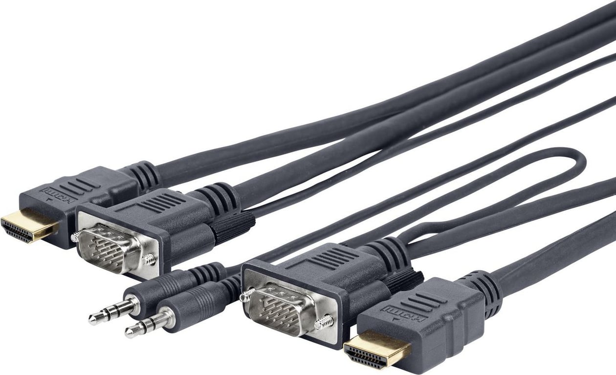 Vivolink PROVGAHDMIFLY7 adapter kablowy 5 m VGA (D-Sub) + 3.5mm HDMI Typu A (Standard) Czarny