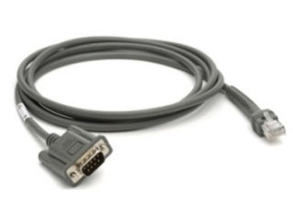 Zebra CBA-R08-S07ZBR kabel równoległy Szary 2,1336 m RS232 DB9