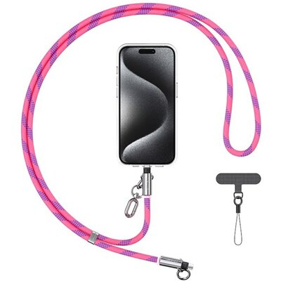 Smycz do telefonu z kablem do ładowania USB-C - Lightning USAMS SJ746 30W 1.2 m Różowy