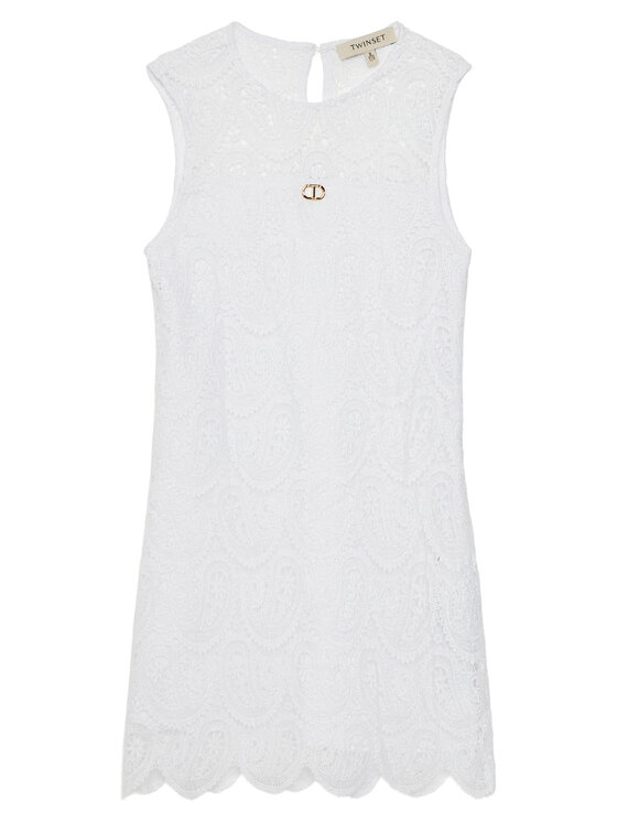 TWINSET Sukienka elegancka 251GJ2QR3 Biały Regular Fit