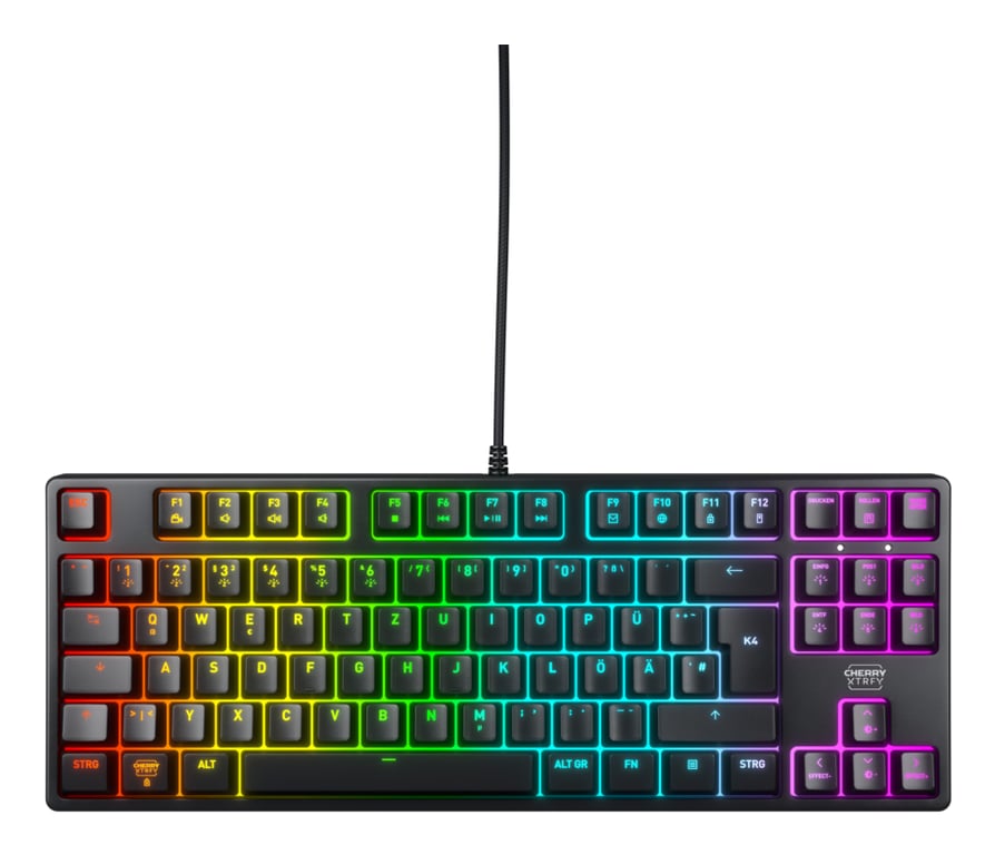 CHERRY K4V2 TKL klawiatura Gaming USB QWERTZ Niemiecki Czarny CX-K4V2-RGB-TKL-R-GER