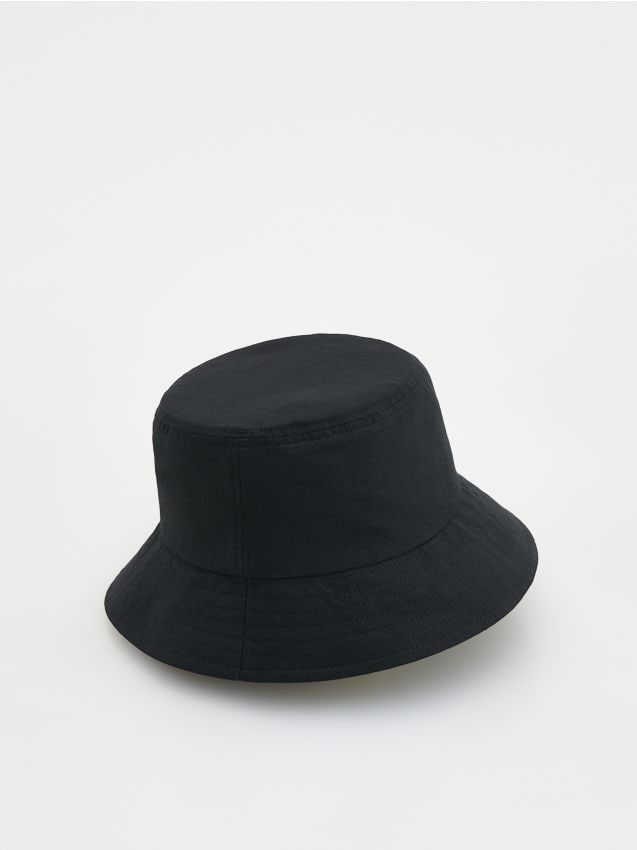 Reserved - Kapelusz bucket hat z lnem - czarny