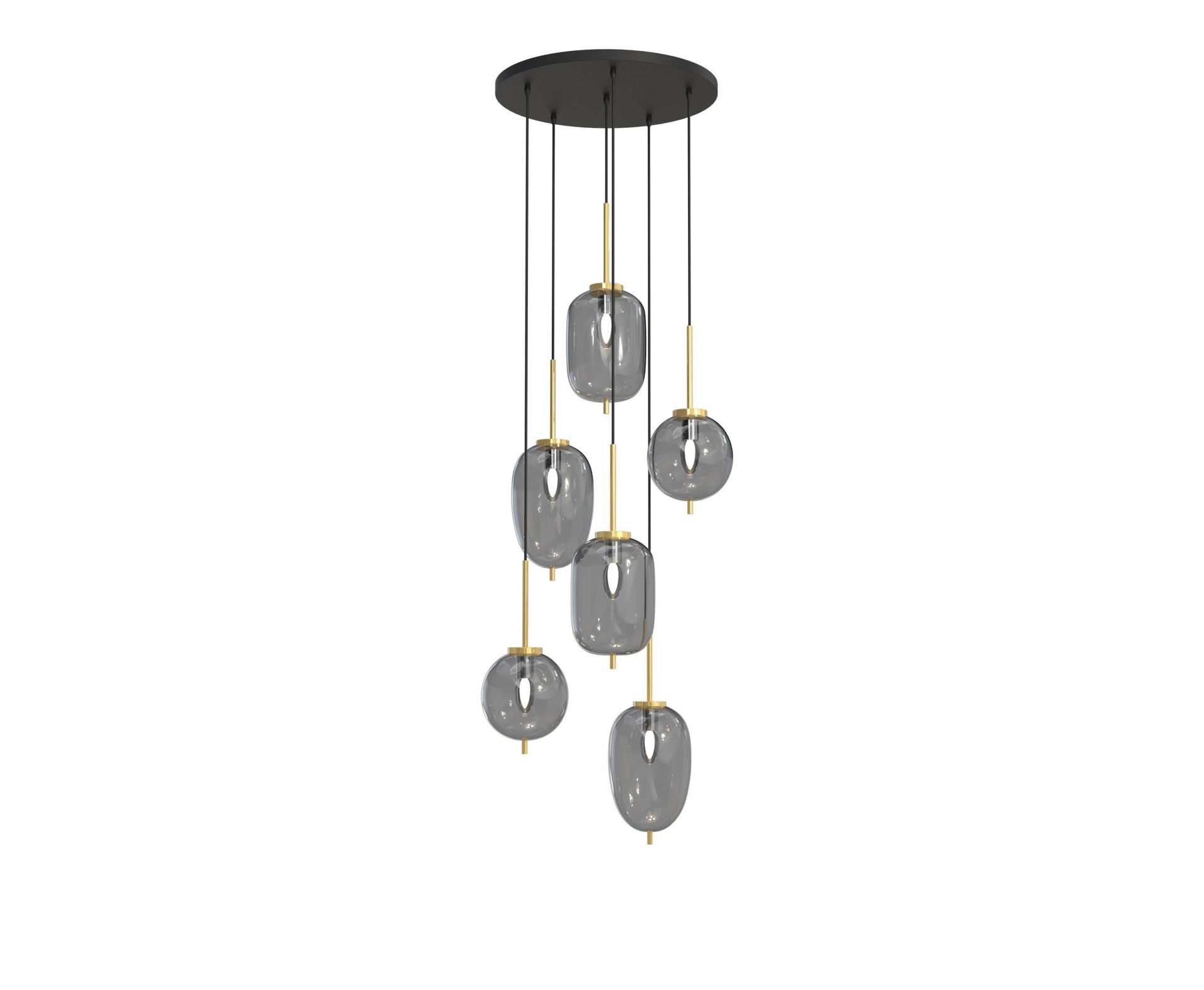 Lampa wisząca z różnymi kloszami WF 5007-502 z serii BELLEVILLE