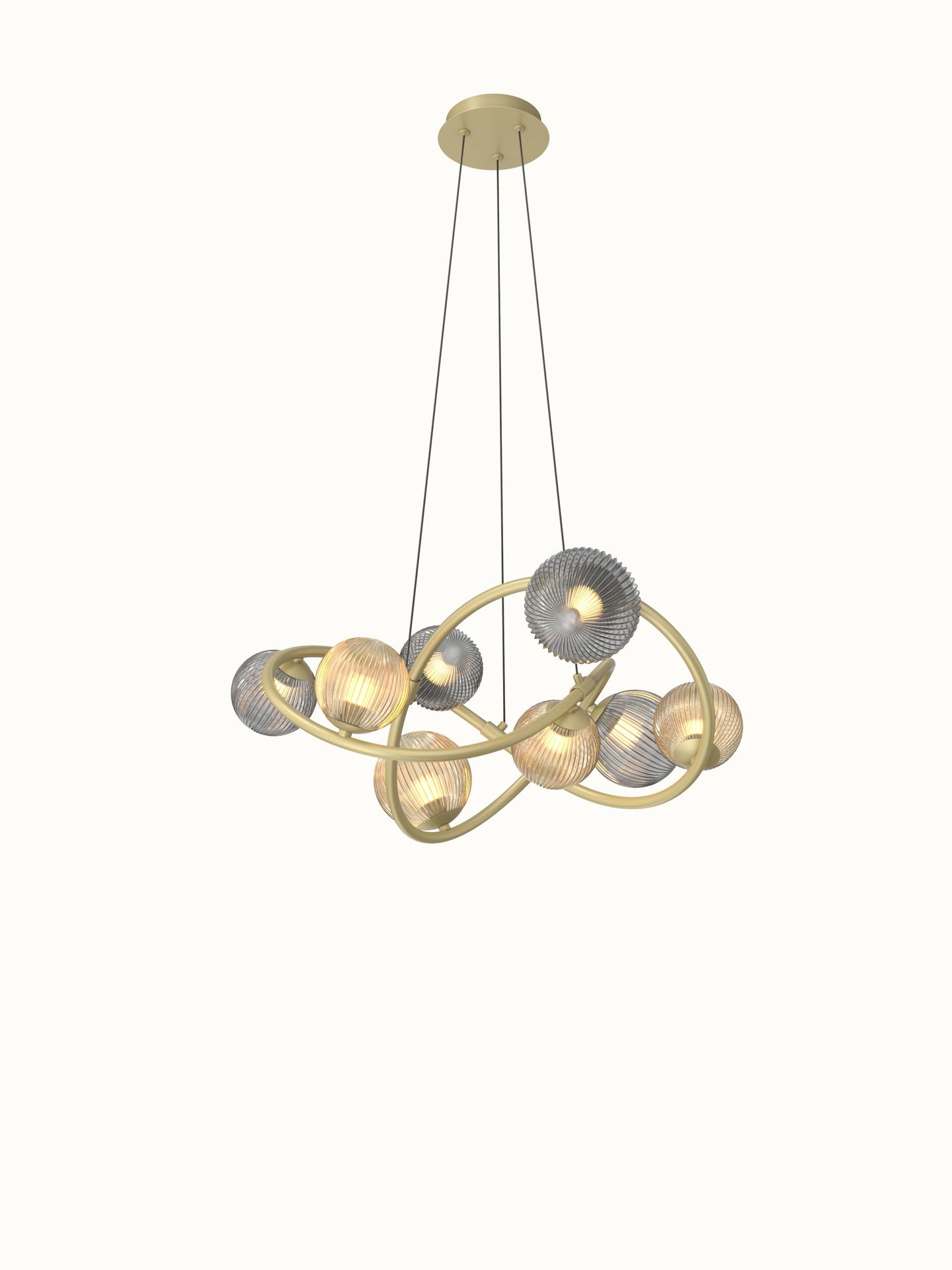 Stylowa, złota lampa wisząca do sypialni WF 7015-804 z serii METZ