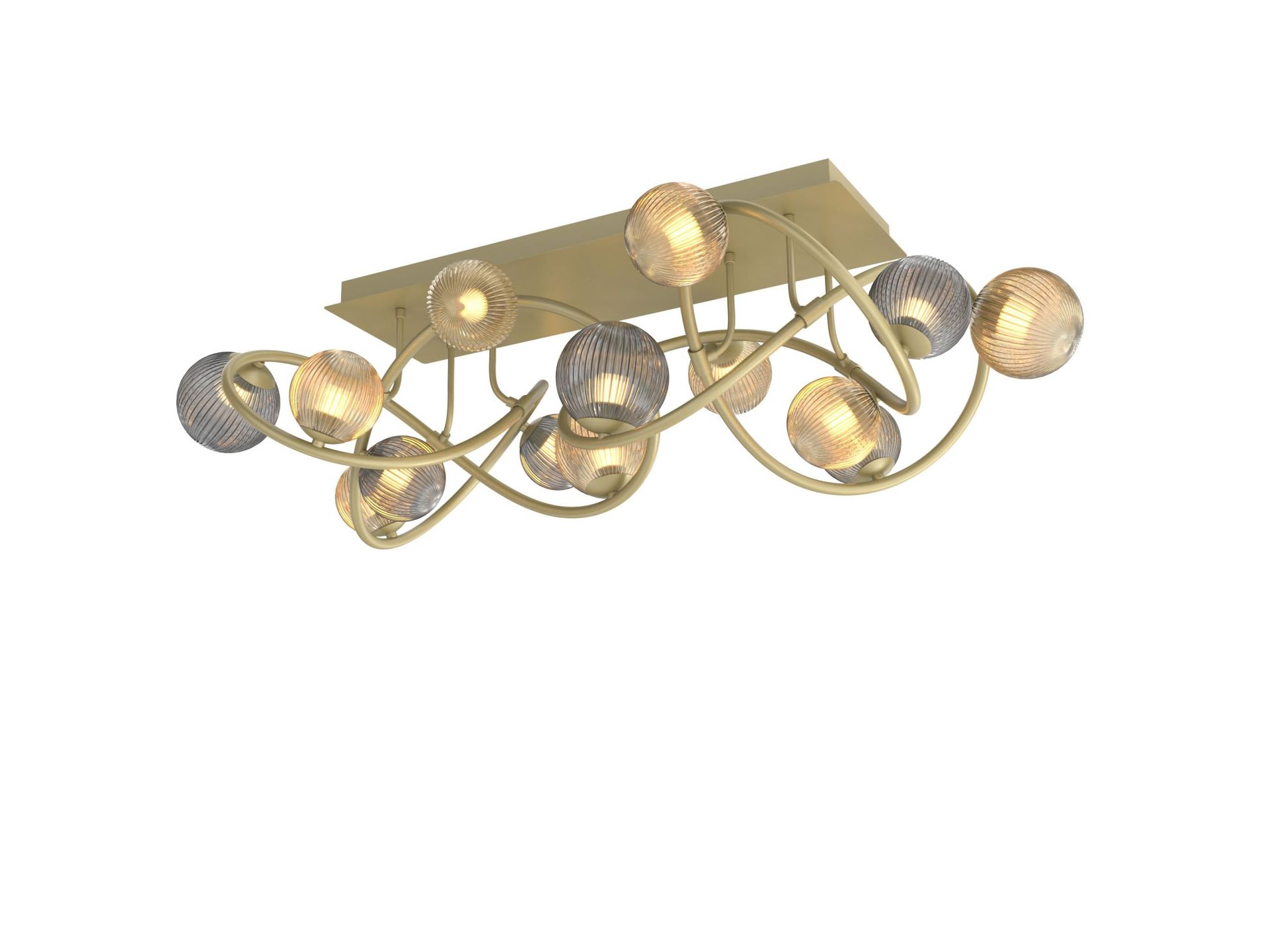 Duża, złota lampa sufitowa w stylu glamour WF 9015-1204 z serii METZ