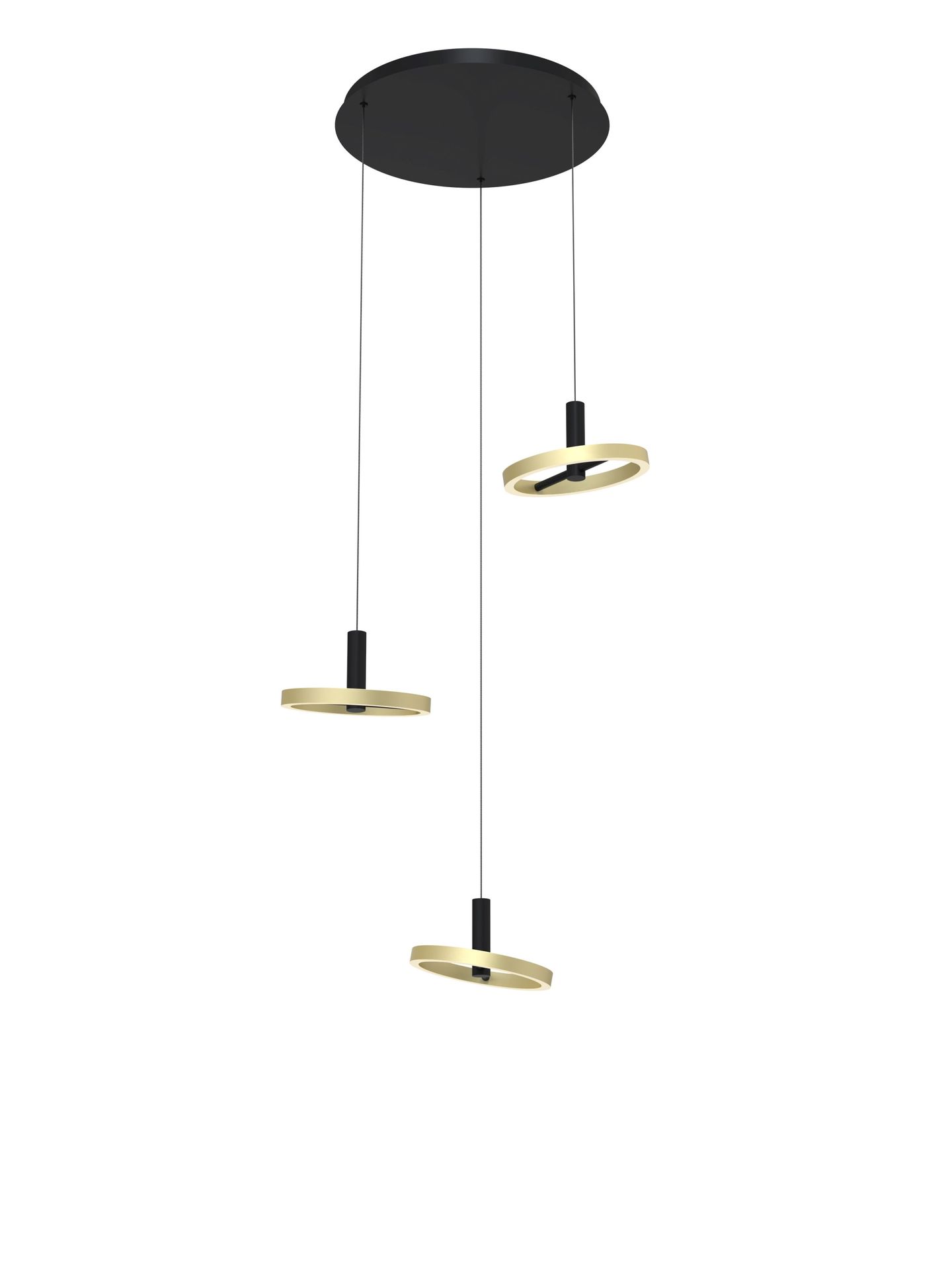Designerska, czarno-złota lampa wisząca LED WF 5016-304 z serii BREST
