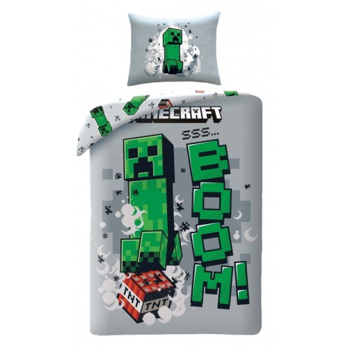 Pościel dziecięca Minecraft 140 x 200 cm Halantex Mikrofibra Creeper BOOM