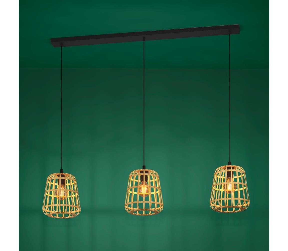 Eglo 390153 - Żyrandol na lince MONTEZUELO 3xE27/40W/230V brązowy