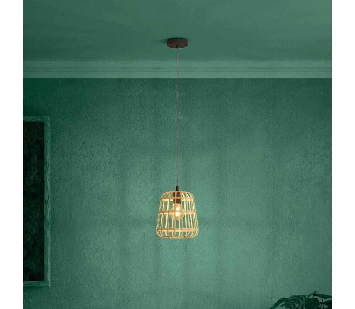 Eglo 390152 - Żyrandol na lince MONTEZUELO 1xE27/40W/230V śr. 24 cm brązowy