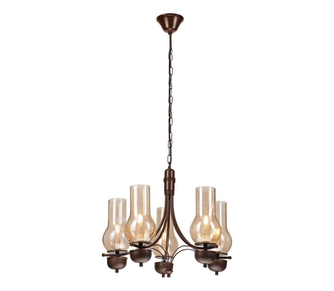 Brilagi - Żyrandol na łańcuchu COTTAGE 5xE14/40W/230V dąb/brązowy