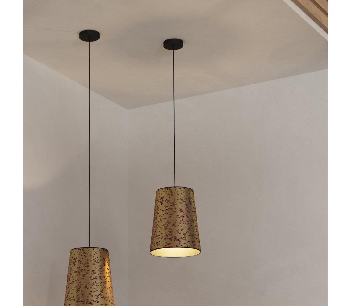 Eglo 390292 - Żyrandol na lince CASTUERA 1xE27/25W/230V złoty/różowy